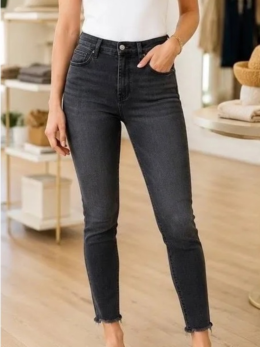 FRANK & EILEEN Sligo Black Wash Skinny Jeans